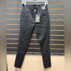 Sexy Couture Skinny Jeans Black Stretch Denim Zip Pocket Detail NWT Size 9